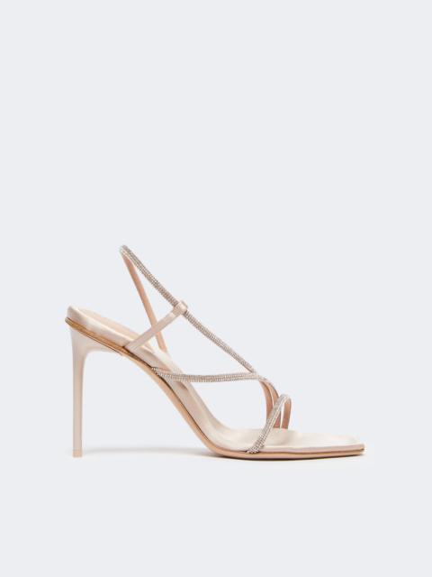 Max Mara STARK Satin and crystal sandals - BEIGE