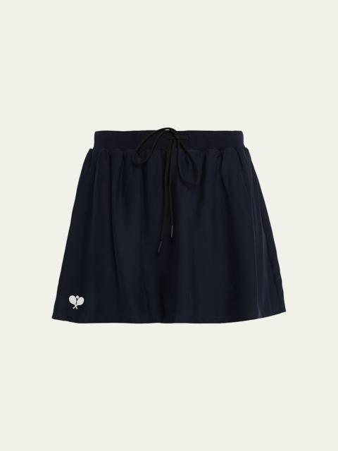 FRAME The Tennis Drawstring Silk Skirt