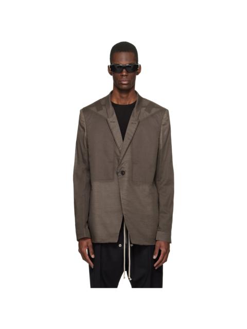Rick Owens Brown Temple Fogpocket Soft Soft Blazer