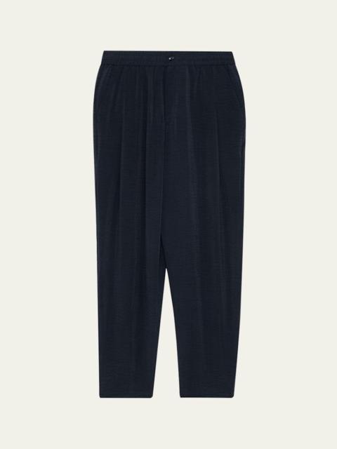 GIORGIO ARMANI Men's Relaxed-Fit Herringbone Drawstring Trousers