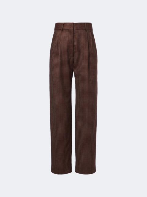 BLAZÉ MILANO Fox checked virgin wool straight pants
