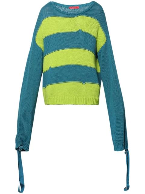 MEMBERS OF THE RAGE striped extra long-sleeves jumper