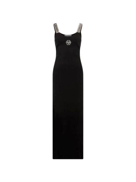 PHILIPP PLEIN hexagon-logo maxi dress