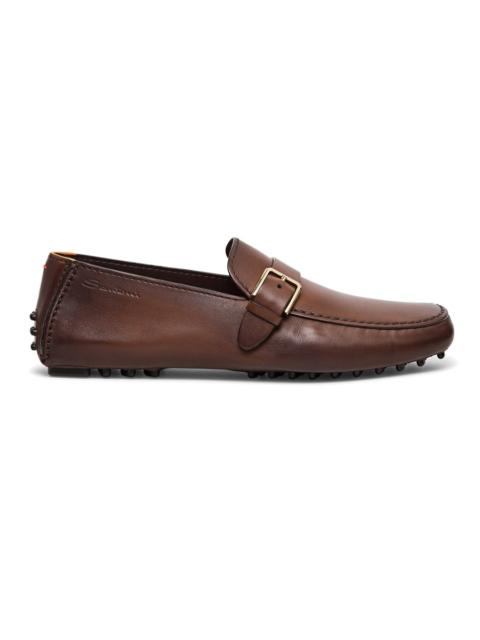 Santoni Leather driving Loafers