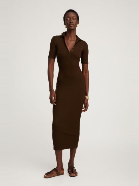SPRWMN AMERICANO RIB POLO MAXI DRESS