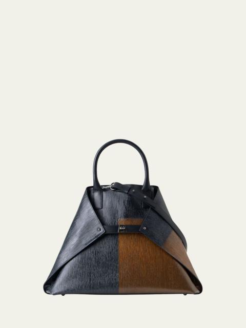 AKRIS Ai Medium Colorblock Leather Tote Bag