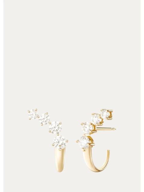 MELISSA KAYE 18K Yellow Gold Aria Dagger Huggie Earrings with Diamonds