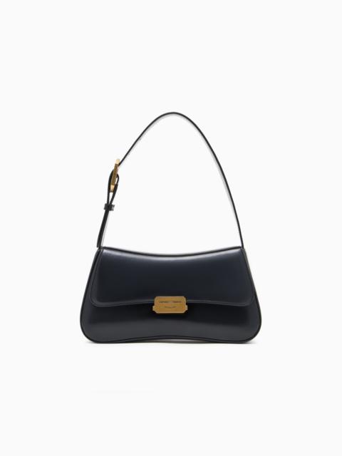EMPORIO ARMANI Brushed-finish baguette shoulder bag