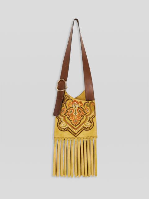 Etro LARGE PAISLEY CROSSBODY BAG WITH FRINGE