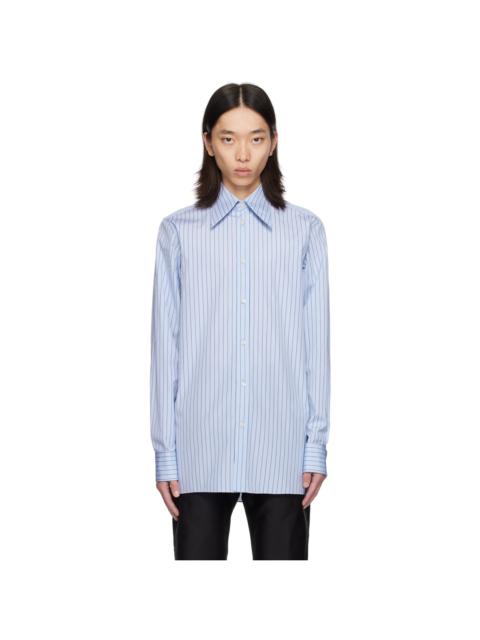 Maison Margiela Blue & White Point Collar Shirt