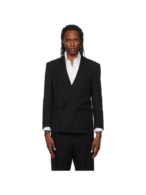 Tonywack Black Wool Twill Double-Breasted Blazer