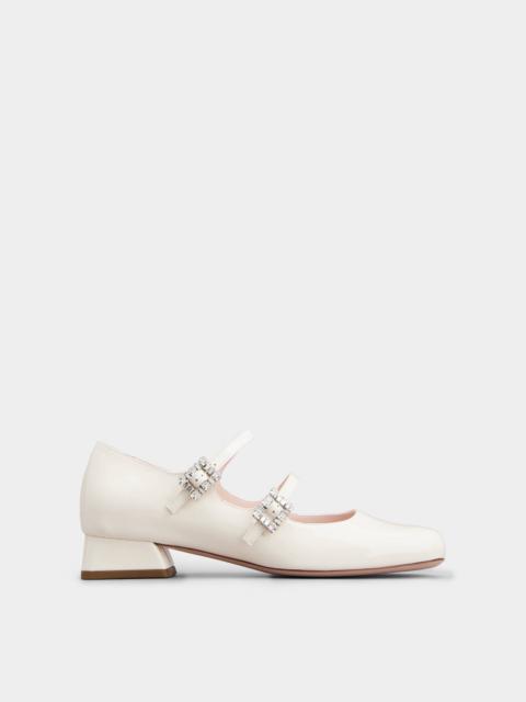 Roger Vivier Trés Vivier Strass Buckle Mini Babies Ballerinas in Patent Leather