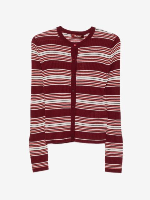 Max Mara Piombo striped ribbed-knit cardigan