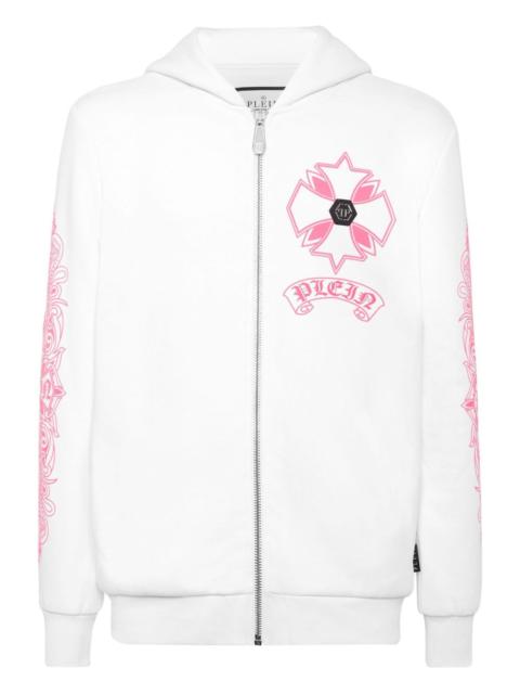 PHILIPP PLEIN chrome zip-fastening hoodie