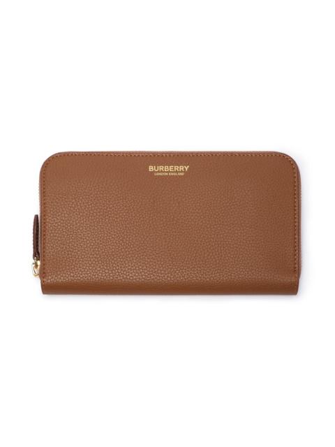 Burberry Large Logo Leather Zip Wallet