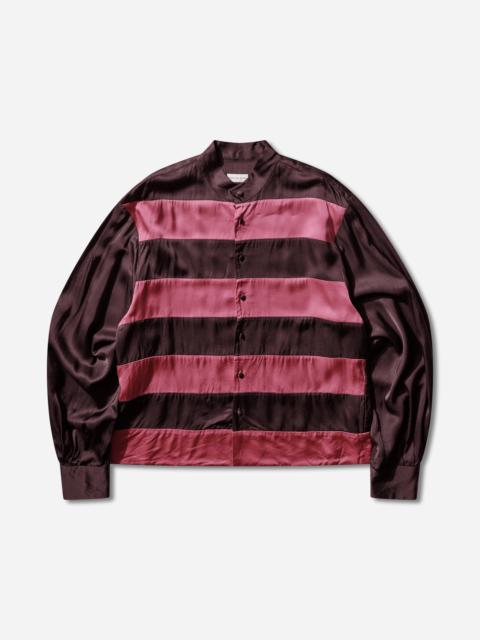 Dries Van Noten Men's Striped Viscose Shirt Fuchsia