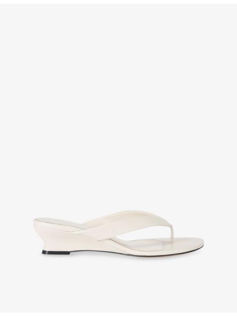 LE MONDE BÉRYL Micro Wedge Thong-Strap Leather Sandals