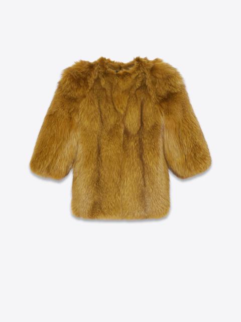 SAINT LAURENT boxy coat in fox fur