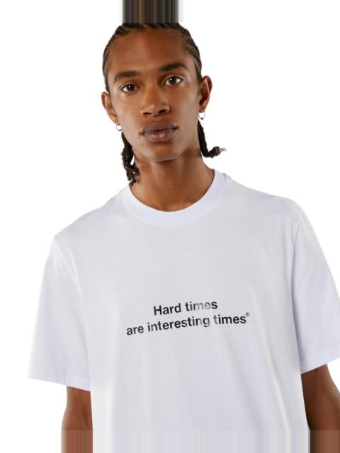 MSGM T-shirt quote "Hard times are interesting times"