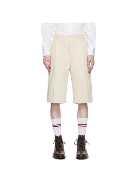 Thom Browne Off-White Single Pleat Shorts