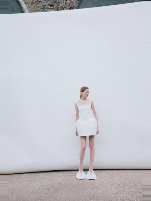 A.W.A.K.E. MODE OPENED NECKLINE SCULPTED SWAN DRESS WHITE