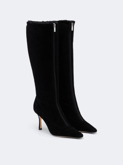JIMMY CHOO Jozi shearling-lined suede knee-high boots
