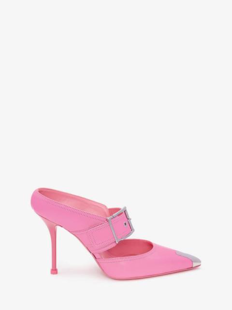 Alexander McQueen Punk Buckle Mule in Sugar Pink
