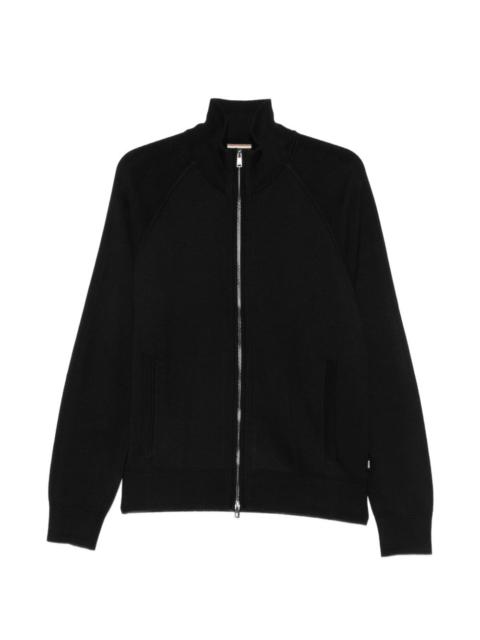 BOSS zip-up raglan-sleeve sweater