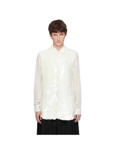 Dries Van Noten White Sequinned Shirt