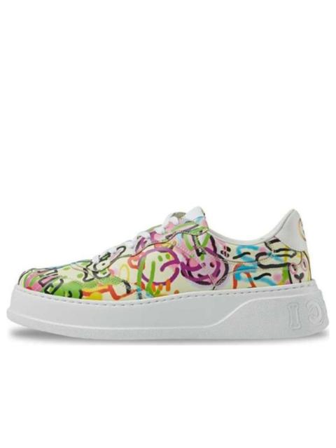 GUCCI (WMNS) Gucci Graffiti Print Platform Sneaker 'Ivory Multi Color' 727847-AABKS-9250