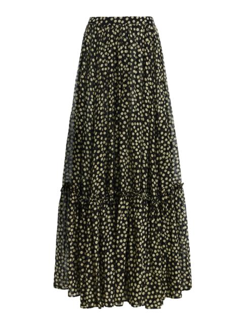 FRANÇOISE Jade Cotton-Silk Maxi Skirt
