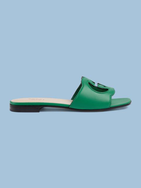 GUCCI Women's Interlocking G cut-out slide sandal