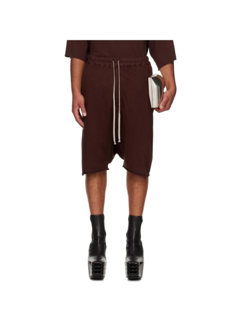 Rick Owens DRKSHDW Burgundy Concordians Drawstring Pods Shorts