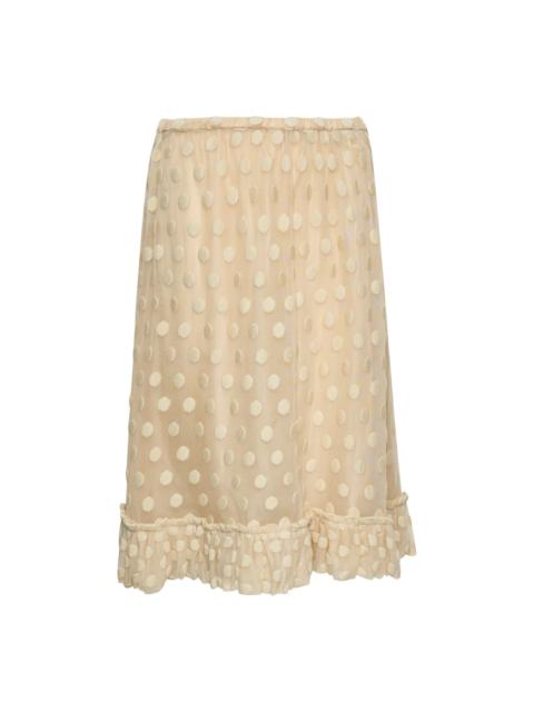 Dries Van Noten Large Polka Dot Mesh Skirt