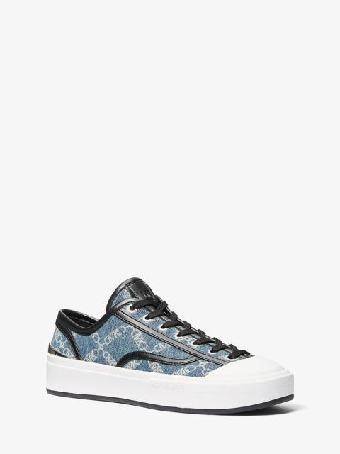 MICHAEL KORS Jude Empire Diamond Jacquard Denim Sneaker