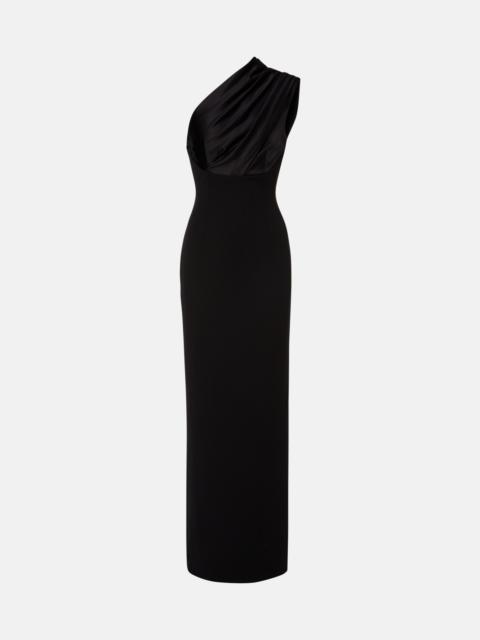 SOLACE LONDON Gracie one-shoulder satin-trimmed gown