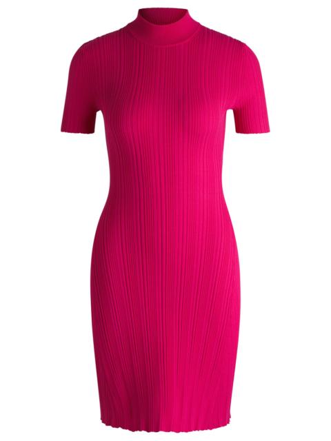 HUGO SLIM-FIT DRESS IN IRREGULAR-RIB CREPE