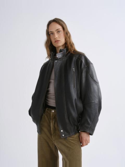 AGOLDE DANVER MOTO JACKET IN VINTAGE BLACK