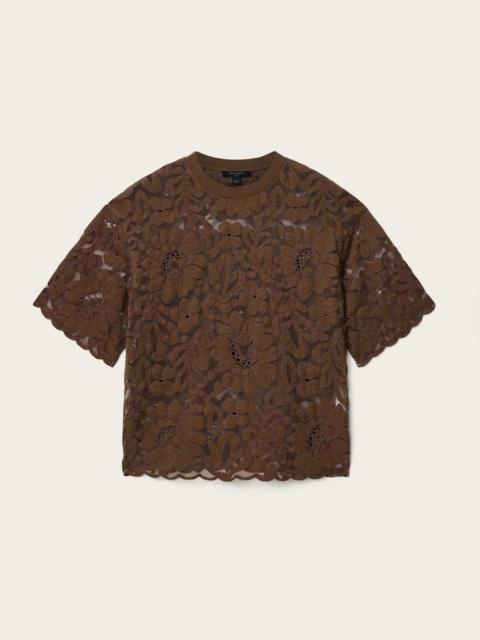ALLSAINTS AMELIE OVERSIZED SHORT SLEEVE LACE T-SHIRT