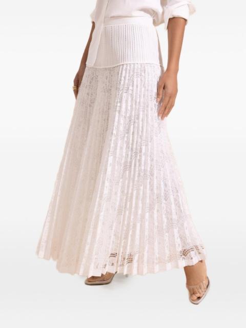 SIMKHAI Verona pleated midi skirt