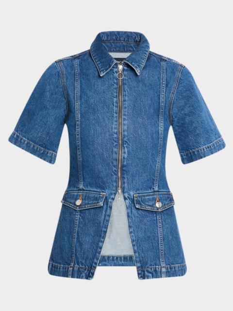 VERONICA BEARD Sully Short-Sleeve Denim Jacket