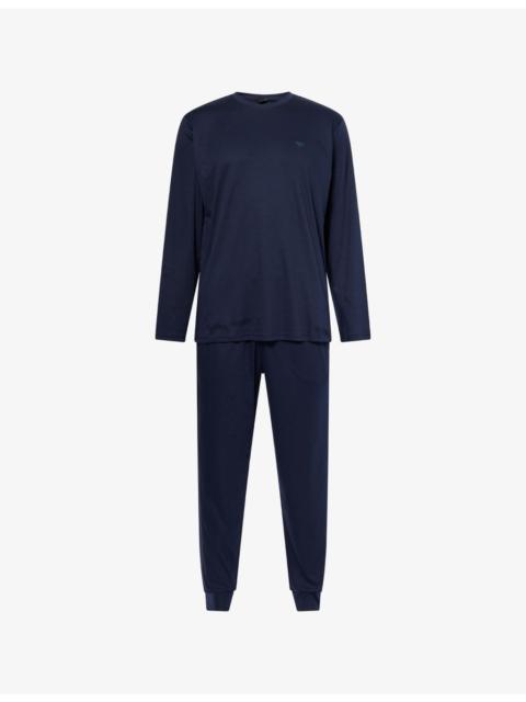 Logo-Embroidered Cotton-Jersey Pyjamas
