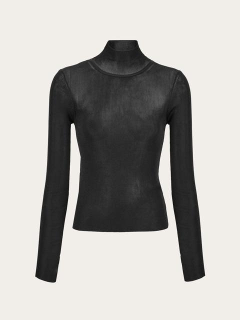 FERRAGAMO See through high neck top