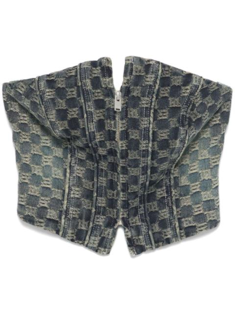MISBHV monogram-jacquard denim corset