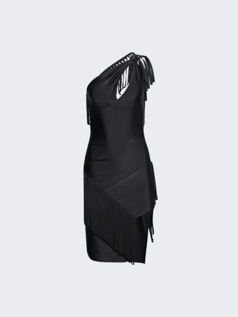 COPERNI Asymmetric Fringed Jersey Dress Black