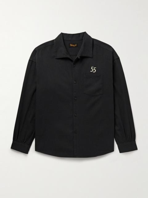 visvim Palmer Convertible-Collar Embroidered Cotton-Twill Shirt