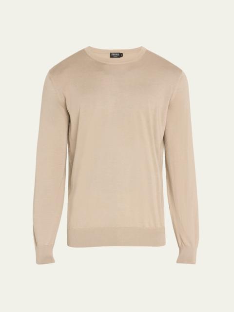 ZEGNA Men's Cashseta Cashmere and Silk Crewneck Sweater