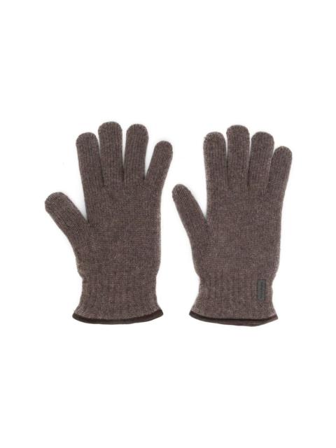 Paul & Shark logo-patch wool gloves
