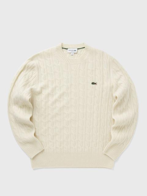 LACOSTE CARDED WOOL CREW NECK SWEATER