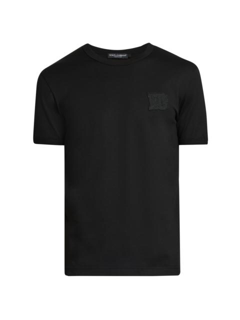 Dolce & Gabbana Men's DG Patch Cotton Crewneck T-Shirt - Nero